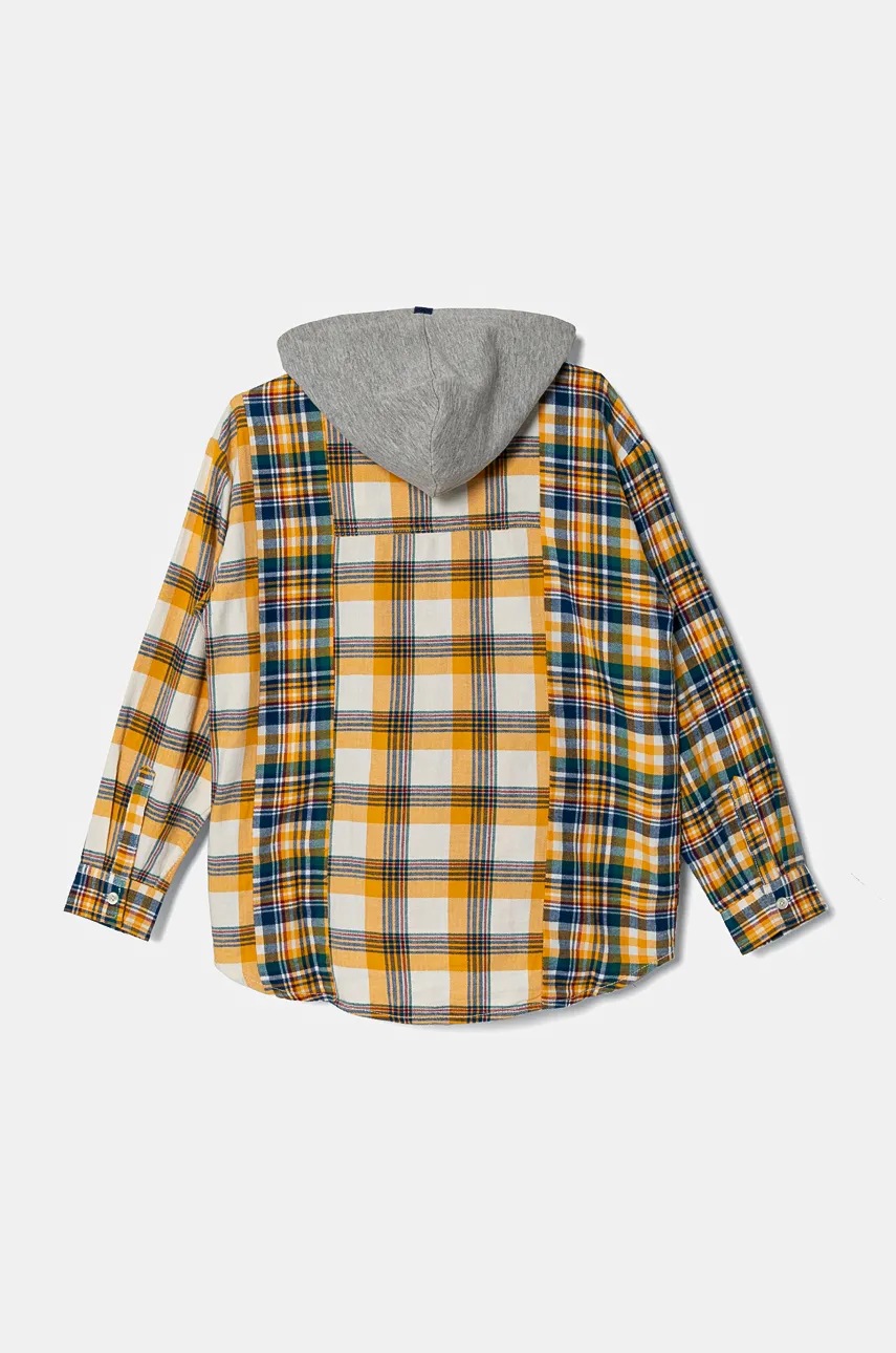 Детская хлопковая рубашка United Colors of Benetton цвет жёлтый 5U7ECQ038
