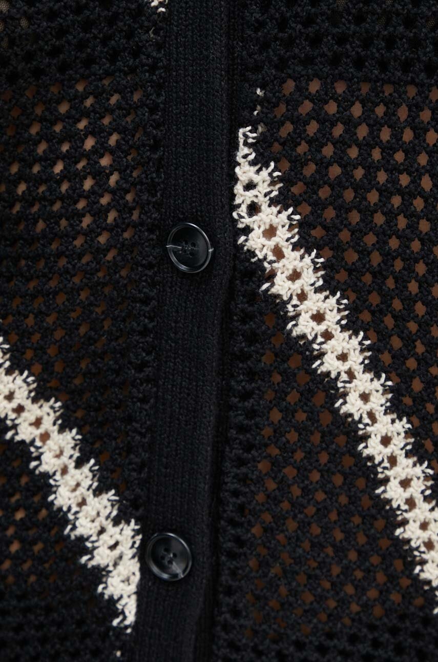 Βαμβακερή ζακέτα Samsoe Samsoe SAISHA χρώμα: μαύρο, F24200030 φωτογραφία