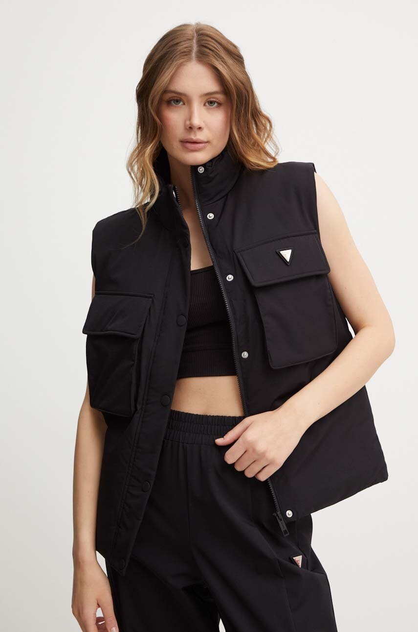 

Елек Guess AURLIE дамски в черно зимен модел V4YL00 WG982, Черен