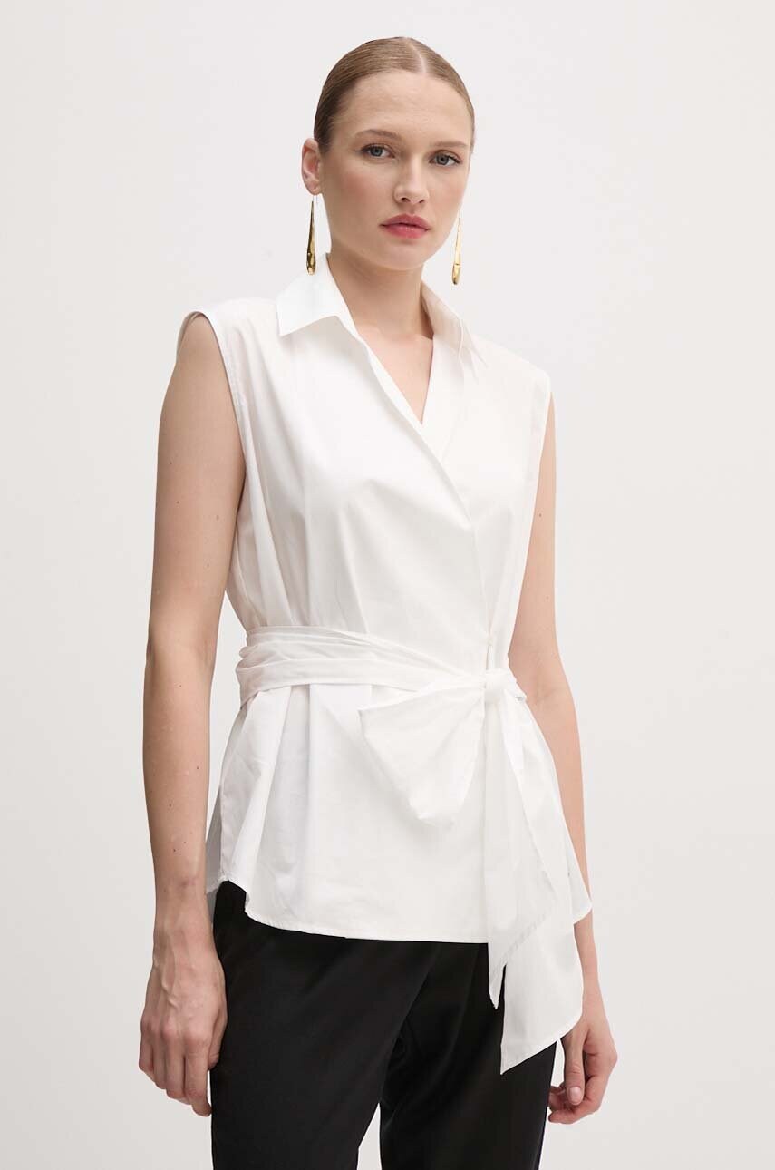 Weekend Max Mara camasa din bumbac femei, culoarea alb, cu guler clasic, relaxed, 2425116121600 Weekend Max Mara camasa din bumbac femei, culoarea alb, cu guler clasic, relaxed, 2425116121600