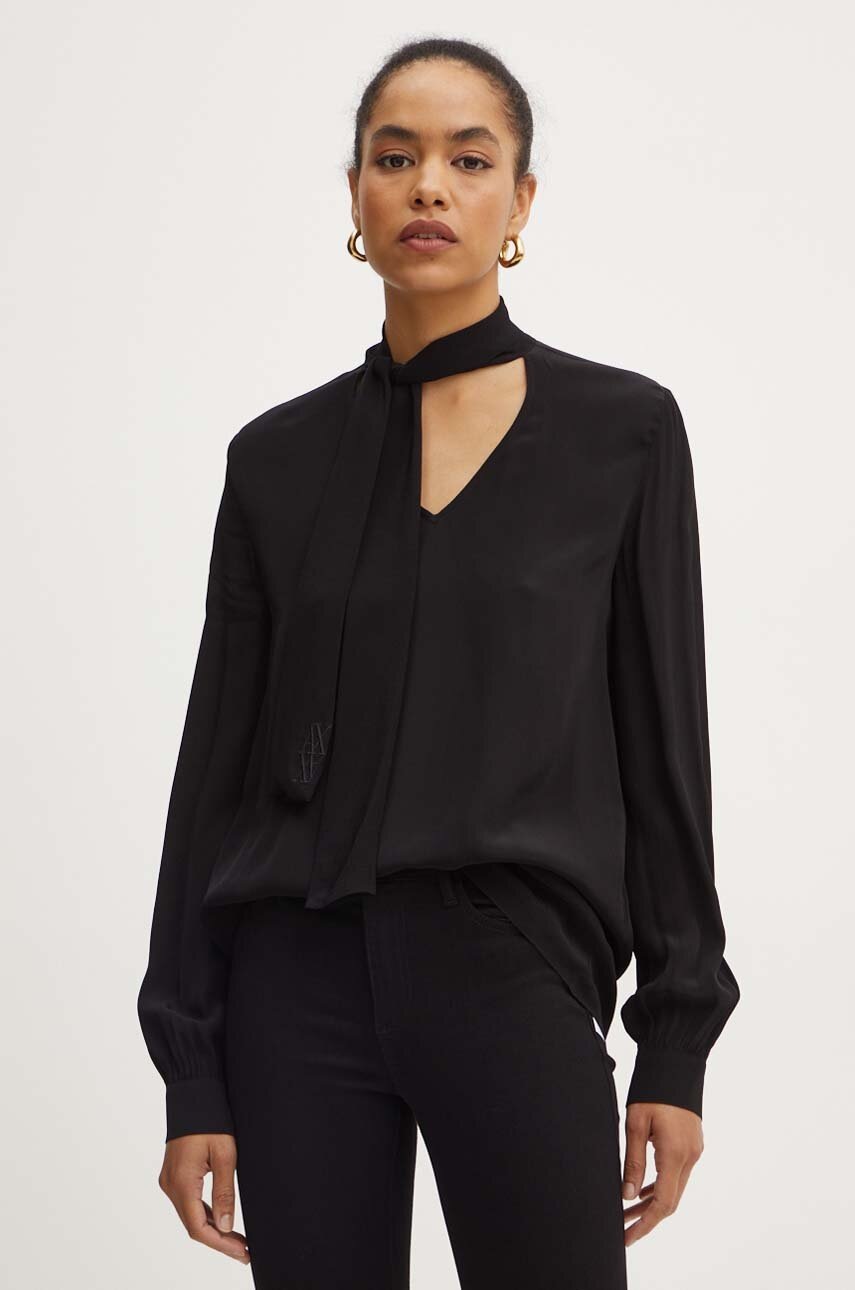

Блуза Armani Exchange в черно с изчистен дизайн 6DYH04 YN6UZ, Черен