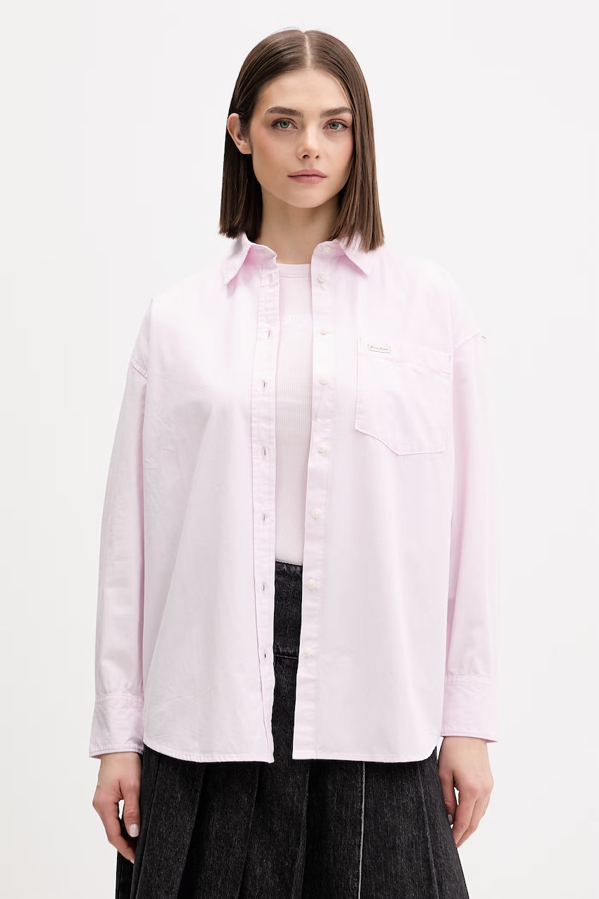 Βαμβακερό πουκάμισο Guess Jeans