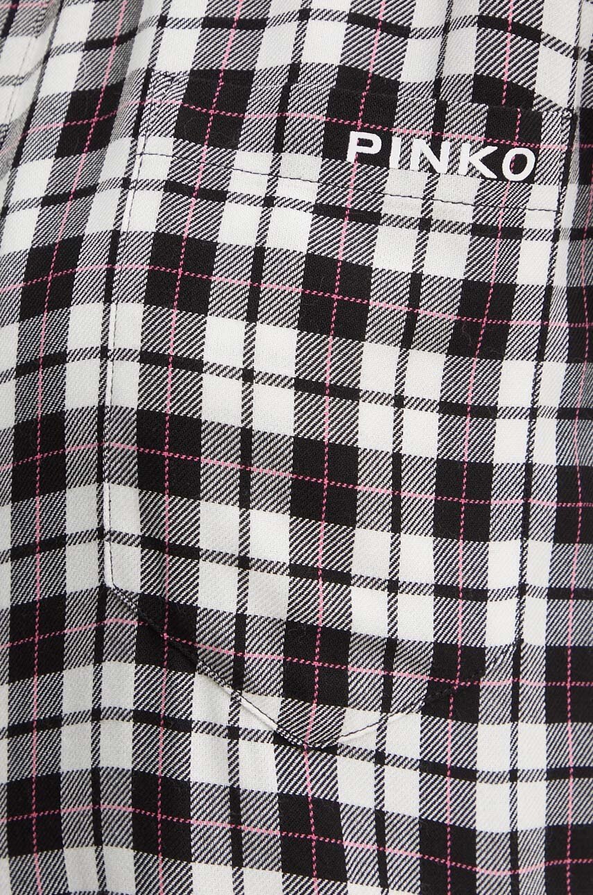 Блузка Pinko жіноча колір чорний в клітинку 103900 A21N 