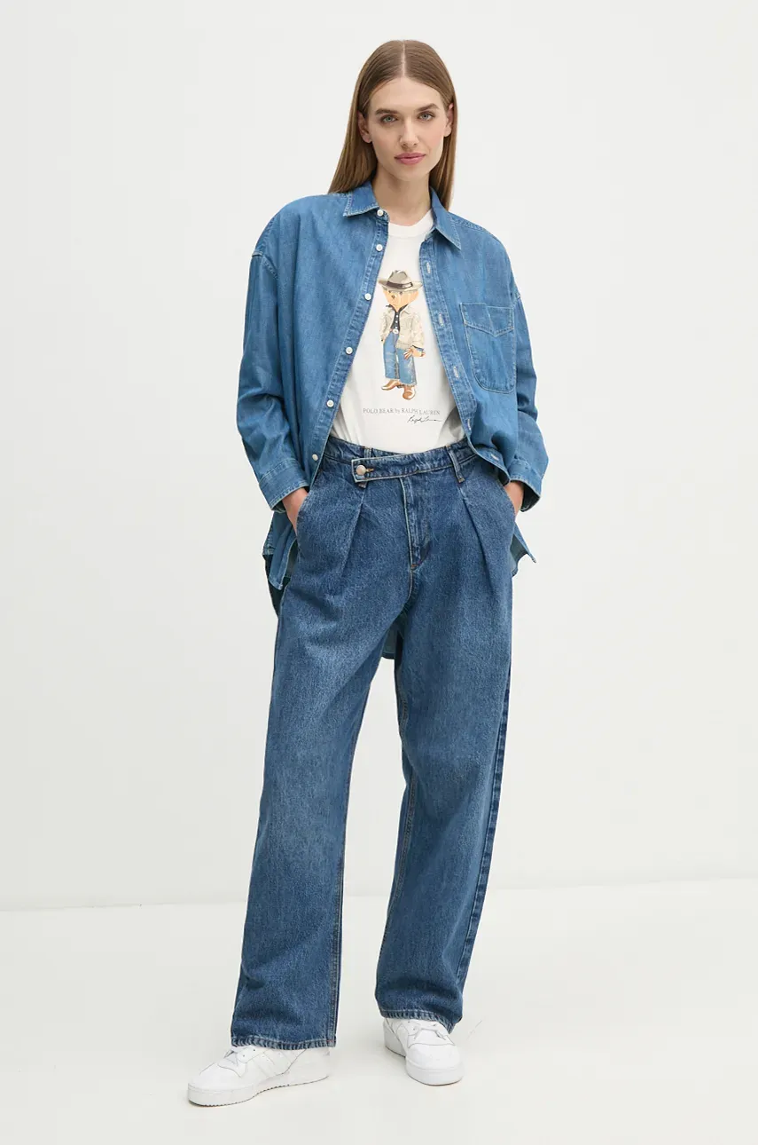 Джинсовая рубашка Polo Ralph Lauren женская relaxed классический воротник 211952262 Джинсовая рубашка Polo Ralph Lauren женская relaxed классический воротник 211952262
