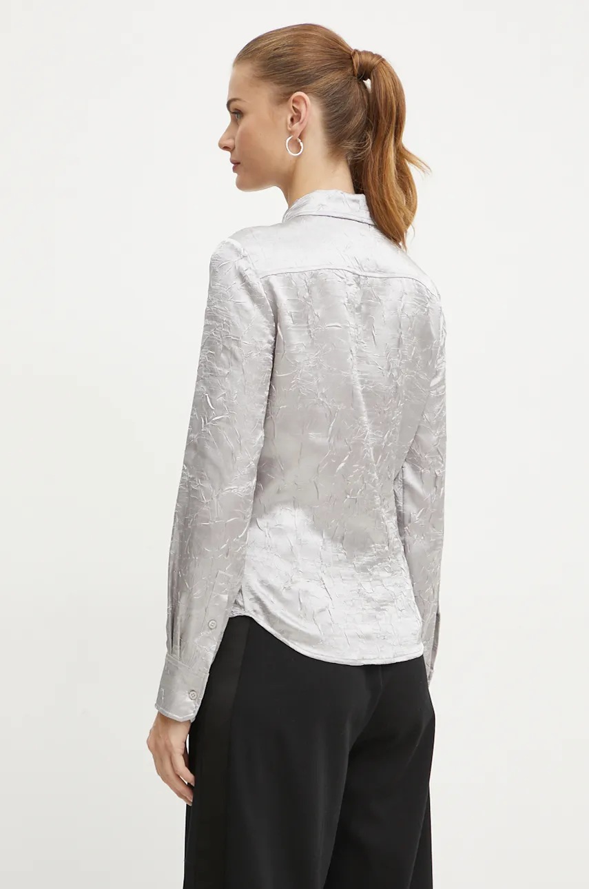 Πουκάμισο Pinko χρώμα: ασημί, 104425 A285 φωτογραφία