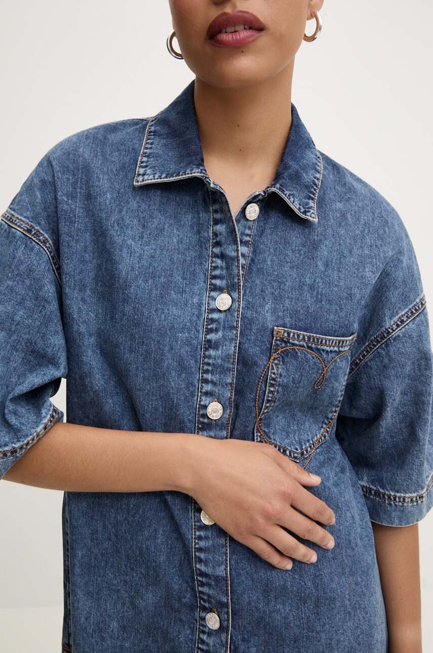 Джинсова сорочка Moschino Jeans жіноча relaxed класичний комір 0214.8224 