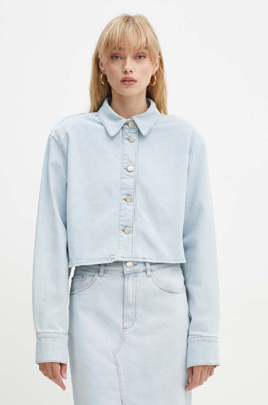 Gestuz camasa jeans femei, cu guler clasic, relaxed, 10909238 Gestuz camasa jeans femei, cu guler clasic, relaxed, 10909238