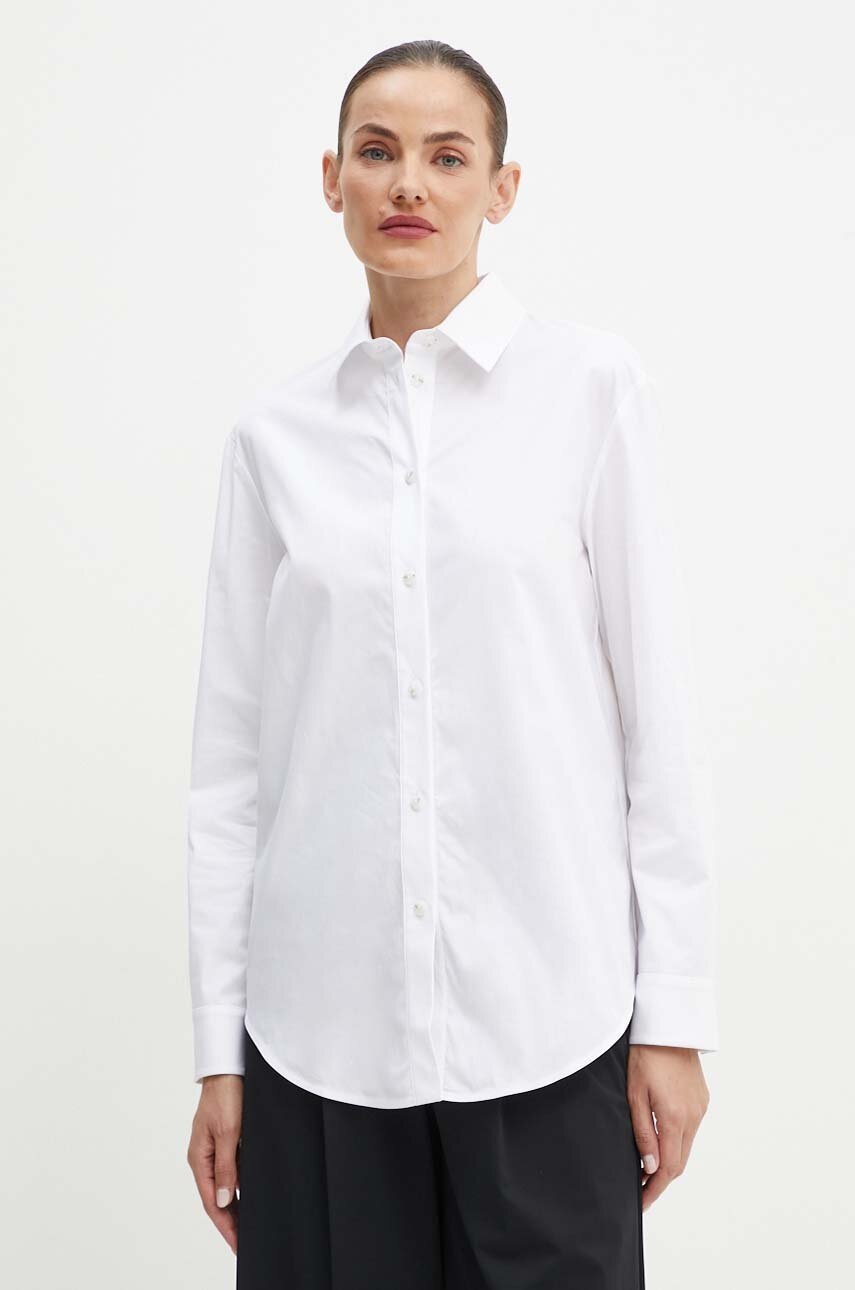 

Риза Max Mara Leisure дамска в бяло със свободна кройка с класическа яка 2426116038600, Бял