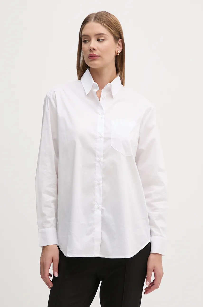 United Colors of Benetton camasa femei, culoarea alb, cu guler clasic, regular, 51JUDQ0A1 United Colors of Benetton camasa femei, culoarea alb, cu guler clasic, regular, 51JUDQ0A1