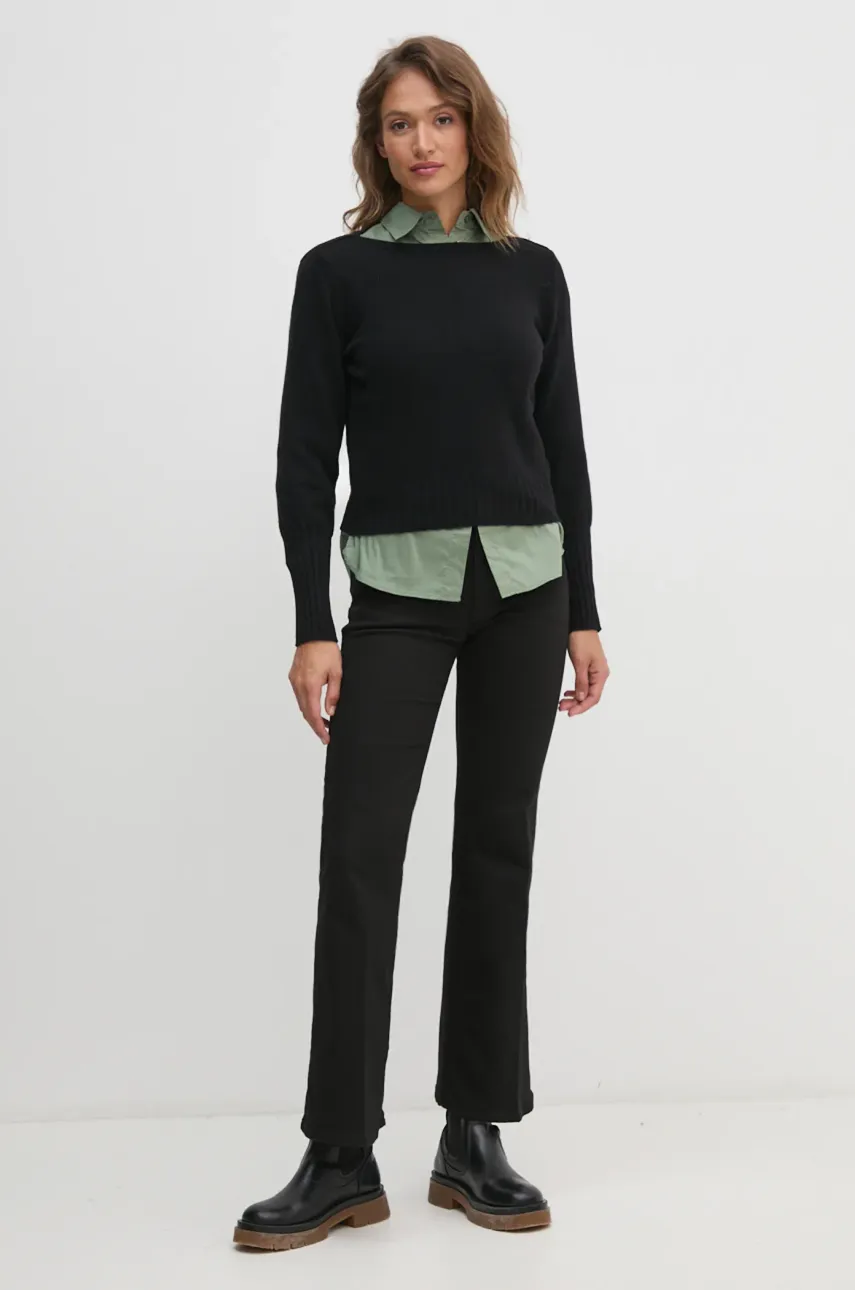 Рубашка United Colors of Benetton женская цвет зелёный regular классический воротник 51JUDQ0A0 Рубашка United Colors of Benetton женская цвет зелёный regular классический воротник 51JUDQ0A0