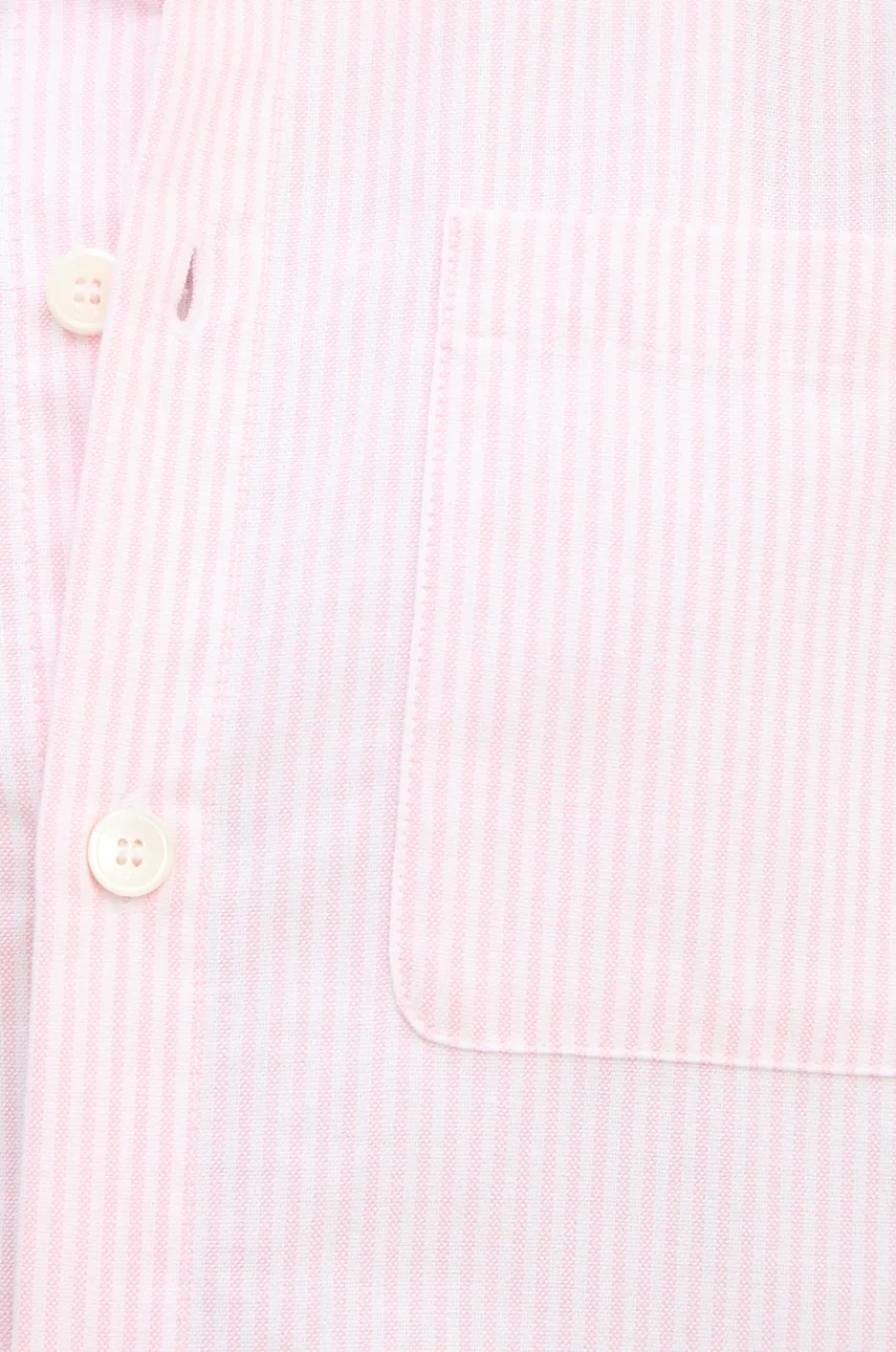 Бавовняна сорочка A.P.C. chemise boyfriend logo жіноча колір рожевий relaxed класичний комір COGUH.F12550 