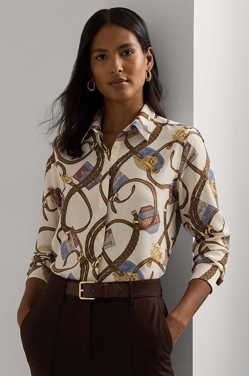 

Риза Lauren Ralph Lauren дамска в бяло със стандартна кройка с класическа яка 200951293, Бял