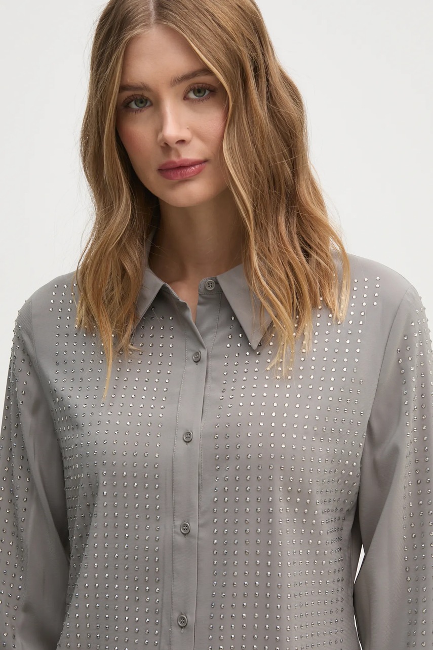 Πουκάμισο Sisley χρώμα: γκρι, 5MNPLQ083 φωτογραφία