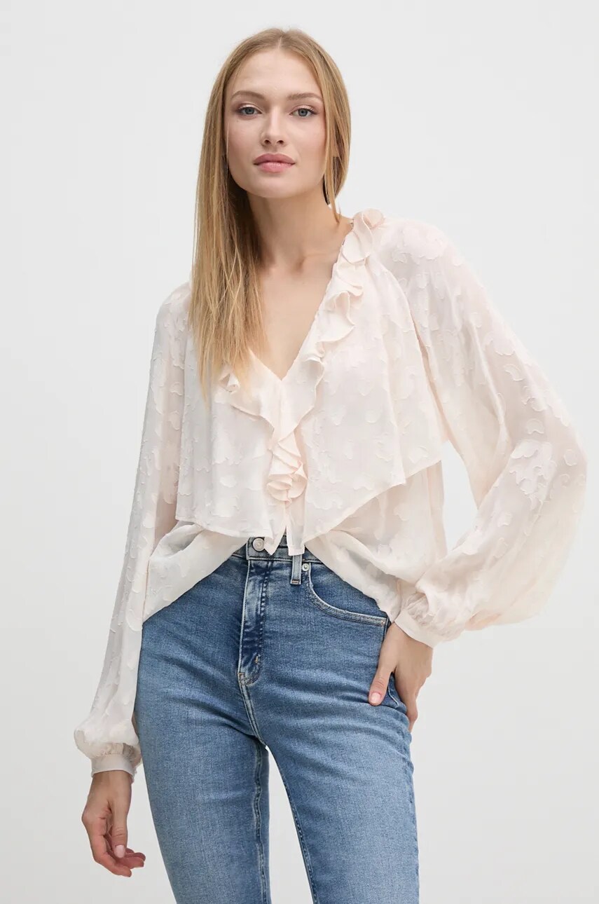 

Блуза Sisley в бежово с изчистен дизайн 5RL8LQ084, Бежов