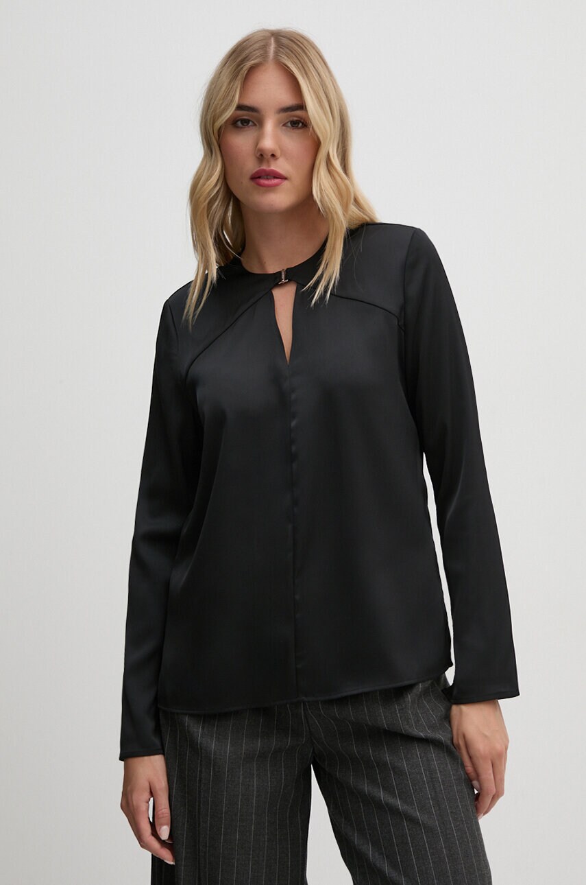 Levně Halenka Calvin Klein dámská, černá barva, hladká, K20K207650
