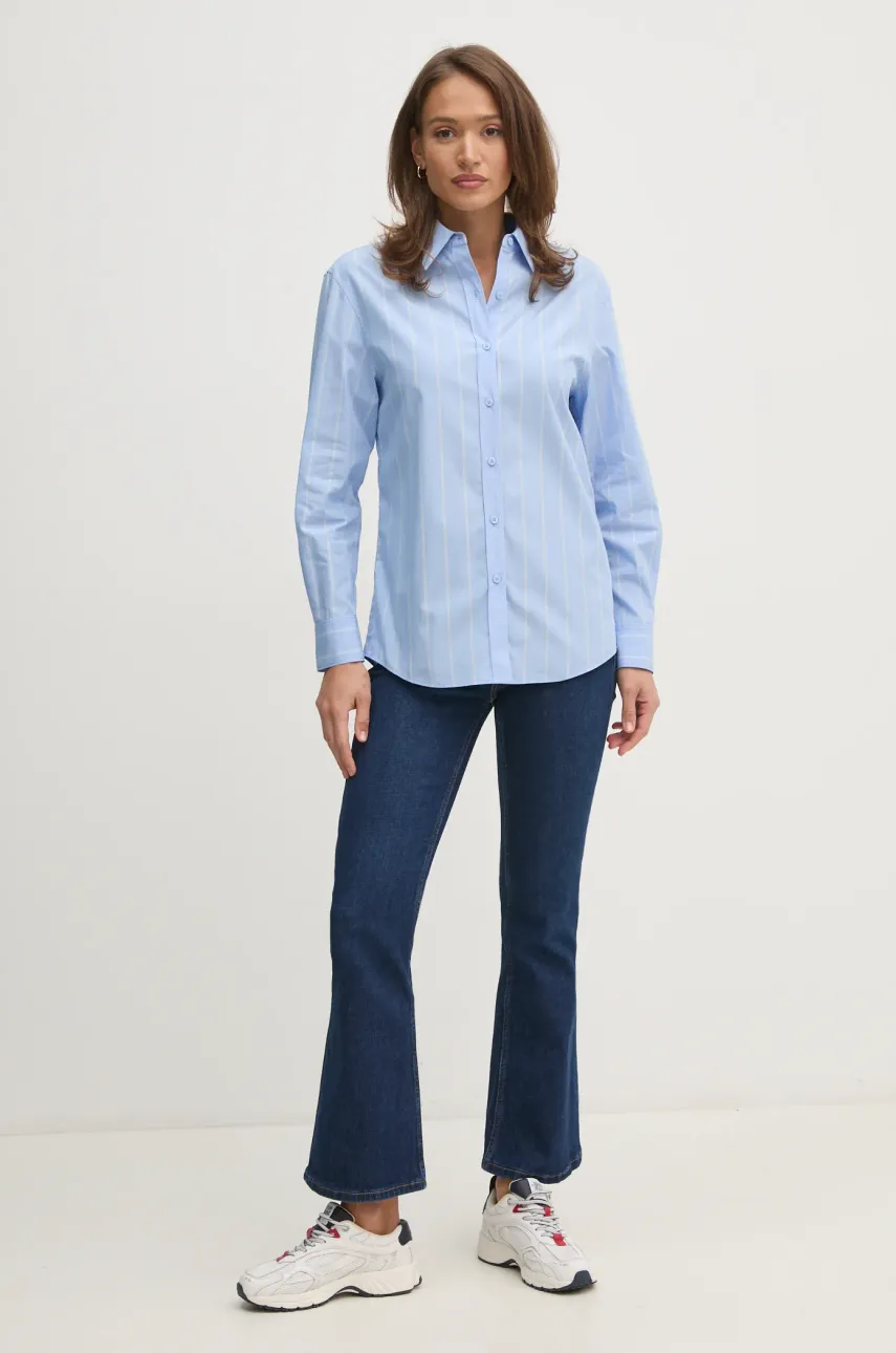 Хлопковая рубашка Calvin Klein женская regular классический воротник K20K207670 Хлопковая рубашка Calvin Klein женская regular классический воротник K20K207670