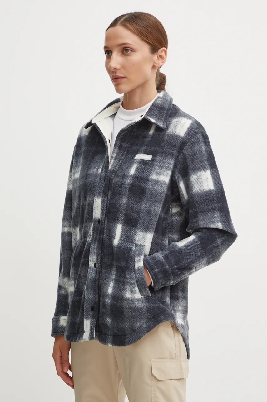 Columbia camasa Benton Springs femei, culoarea gri, relaxed, 2085661 Columbia camasa Benton Springs femei, culoarea gri, relaxed, 2085661