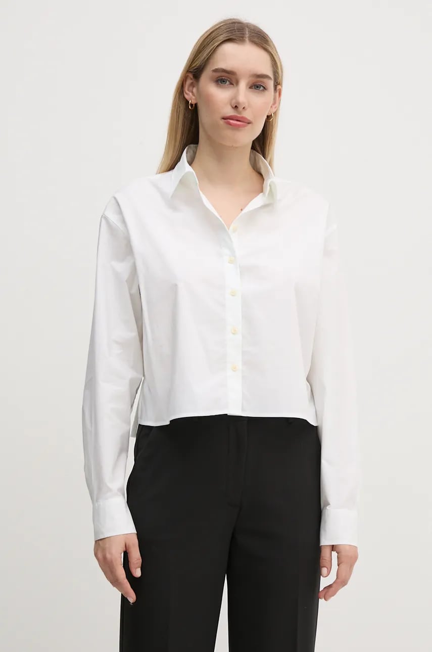 Levně Bavlněná košile Calvin Klein Jeans béžová barva, relaxed, s klasickým límcem, J20J224623