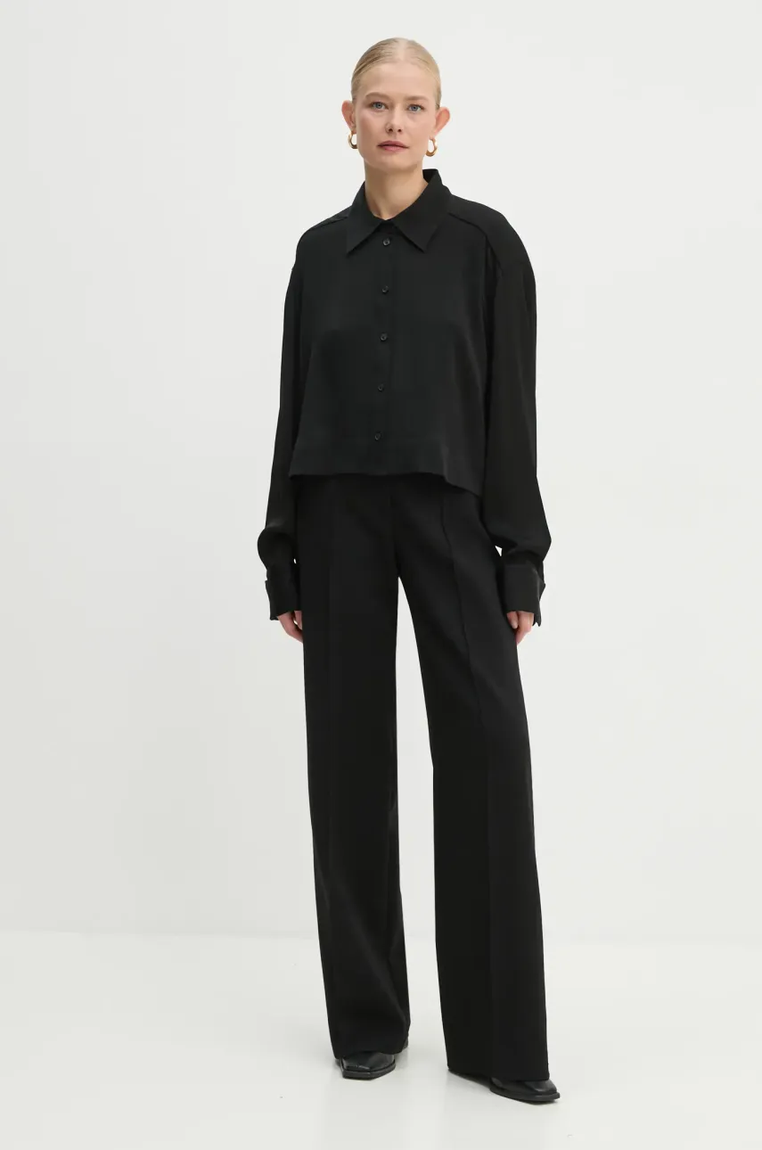 Рубашка MICHAEL Michael Kors женская цвет чёрный relaxed классический воротник MF440P5F06 Рубашка MICHAEL Michael Kors женская цвет чёрный relaxed классический воротник MF440P5F06