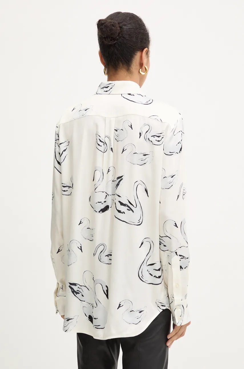 Сорочка MSGM жіноча колір бежевий regular класичний комір 3742MDE18A.247853 
