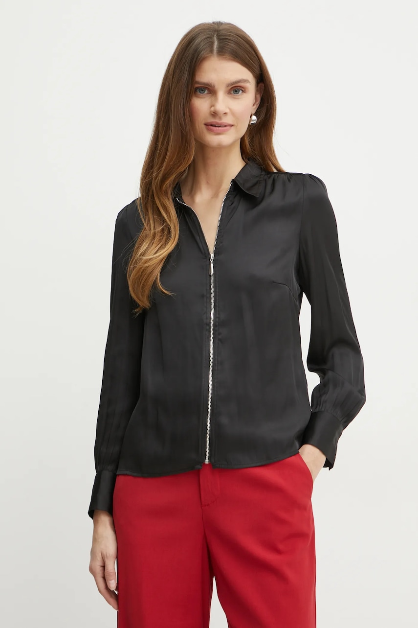 Morgan camasa CEZIP femei, culoarea negru, cu guler clasic, regular, CEZIP Morgan camasa CEZIP femei, culoarea negru, cu guler clasic, regular, CEZIP