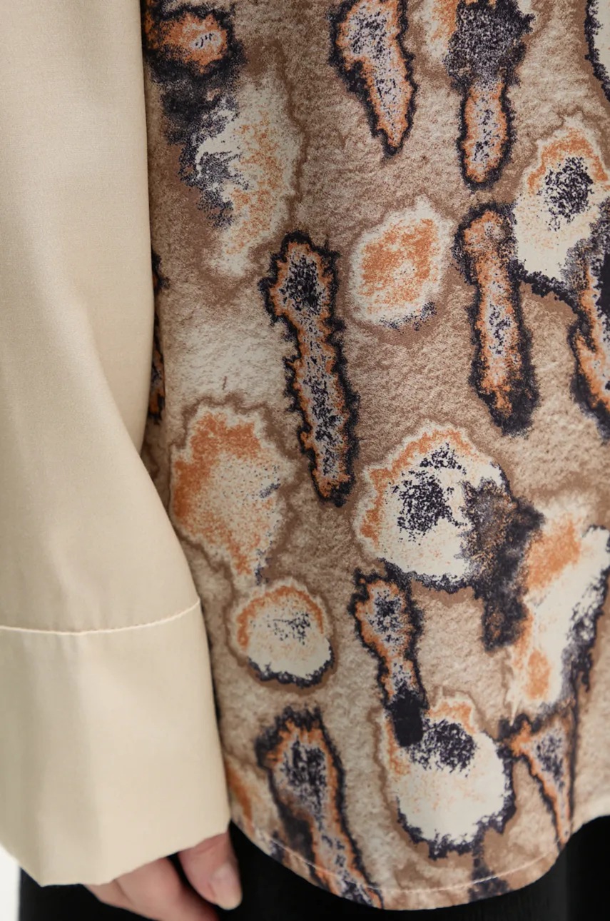 Μεταξωτό πουκάμισο AERON χρώμα: μπεζ, SH162507 φωτογραφία