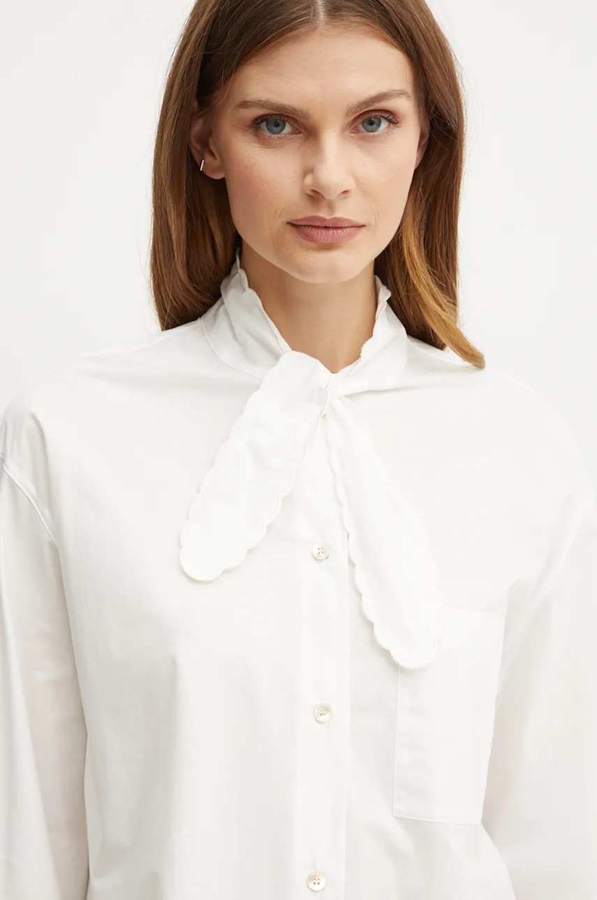 Βαμβακερό πουκάμισο Forte Forte χρώμα: άσπρο, 13306_my shirt φωτογραφία