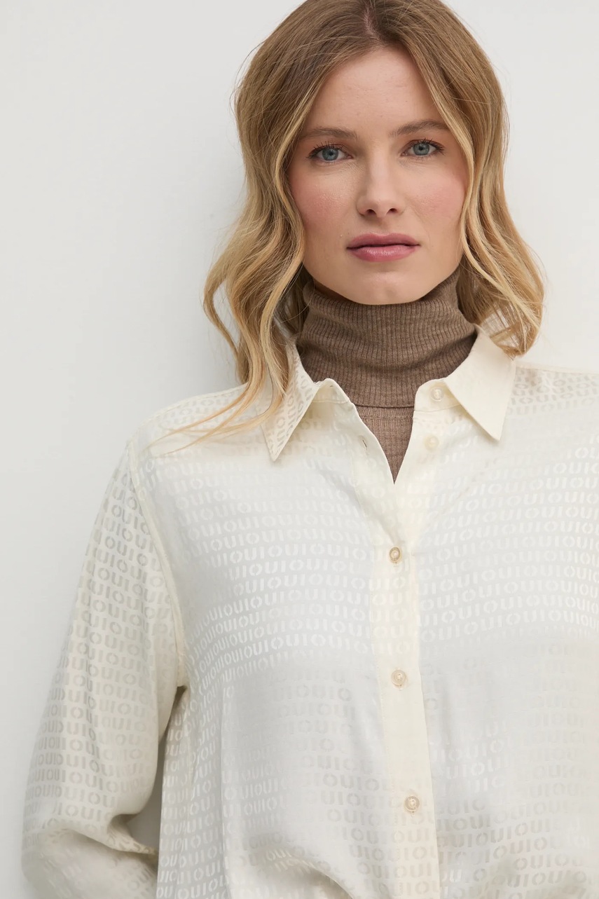 Πουκάμισο OUI χρώμα: μπεζ, 89890 φωτογραφία