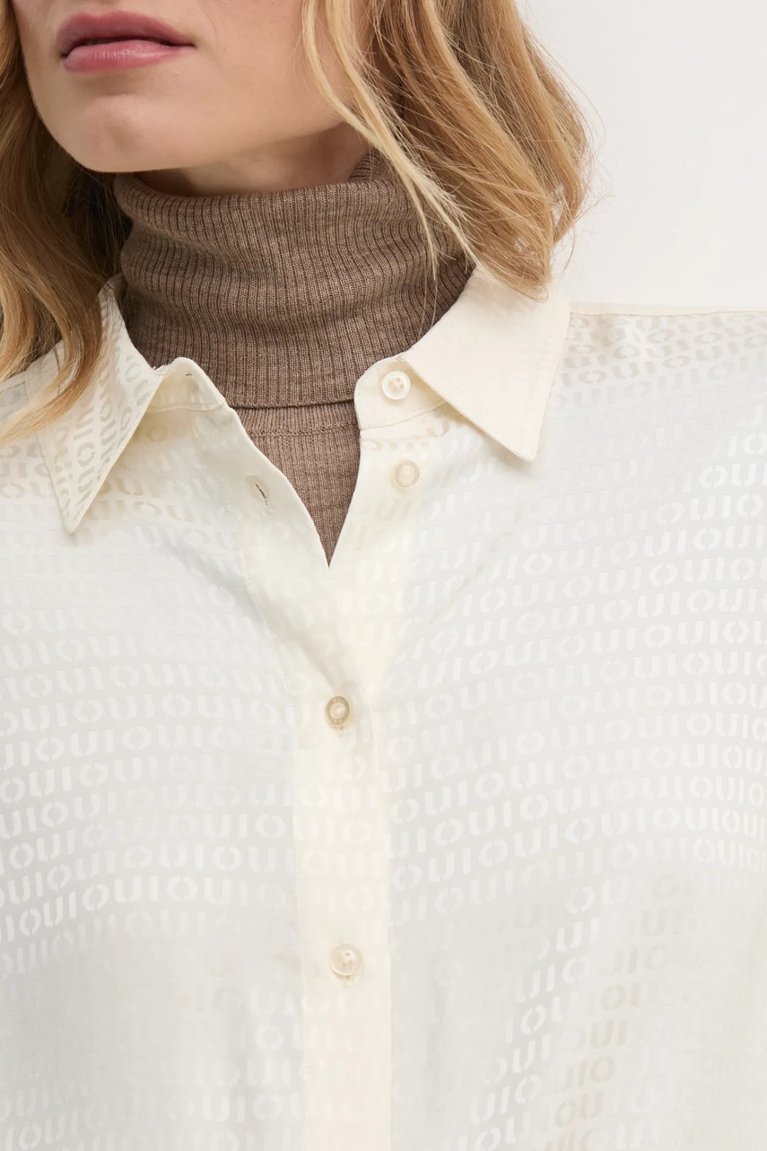 Πουκάμισο OUI χρώμα: μπεζ, 89890 φωτογραφία