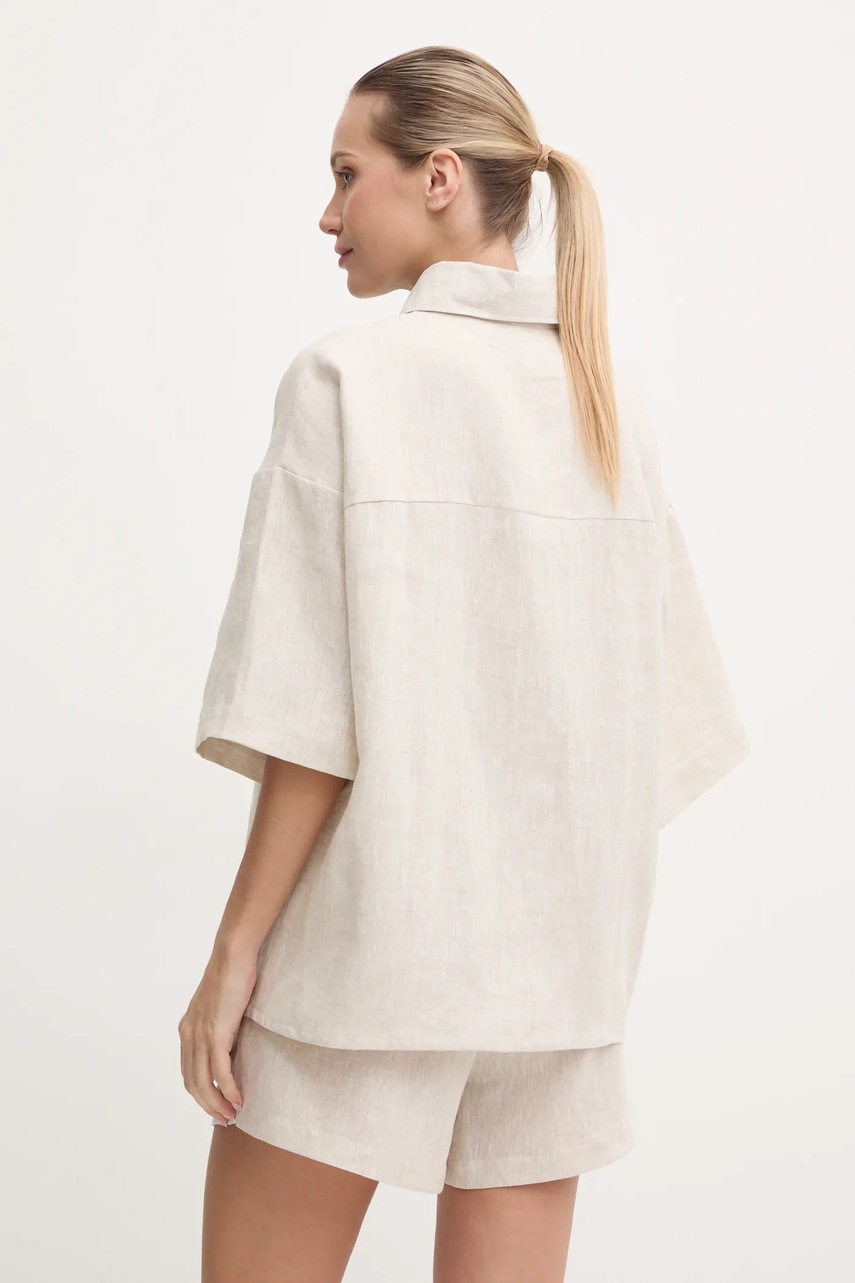 Πουκάμισο από λινό JOYINME Summer Break χρώμα: μπεζ, Summer Break φωτογραφία