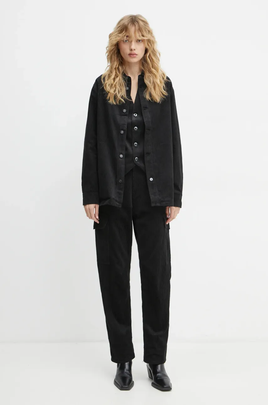 Вельветовая рубашка G-Star Raw цвет чёрный regular классический воротник D25291-D727 Вельветовая рубашка G-Star Raw цвет чёрный regular классический воротник D25291-D727