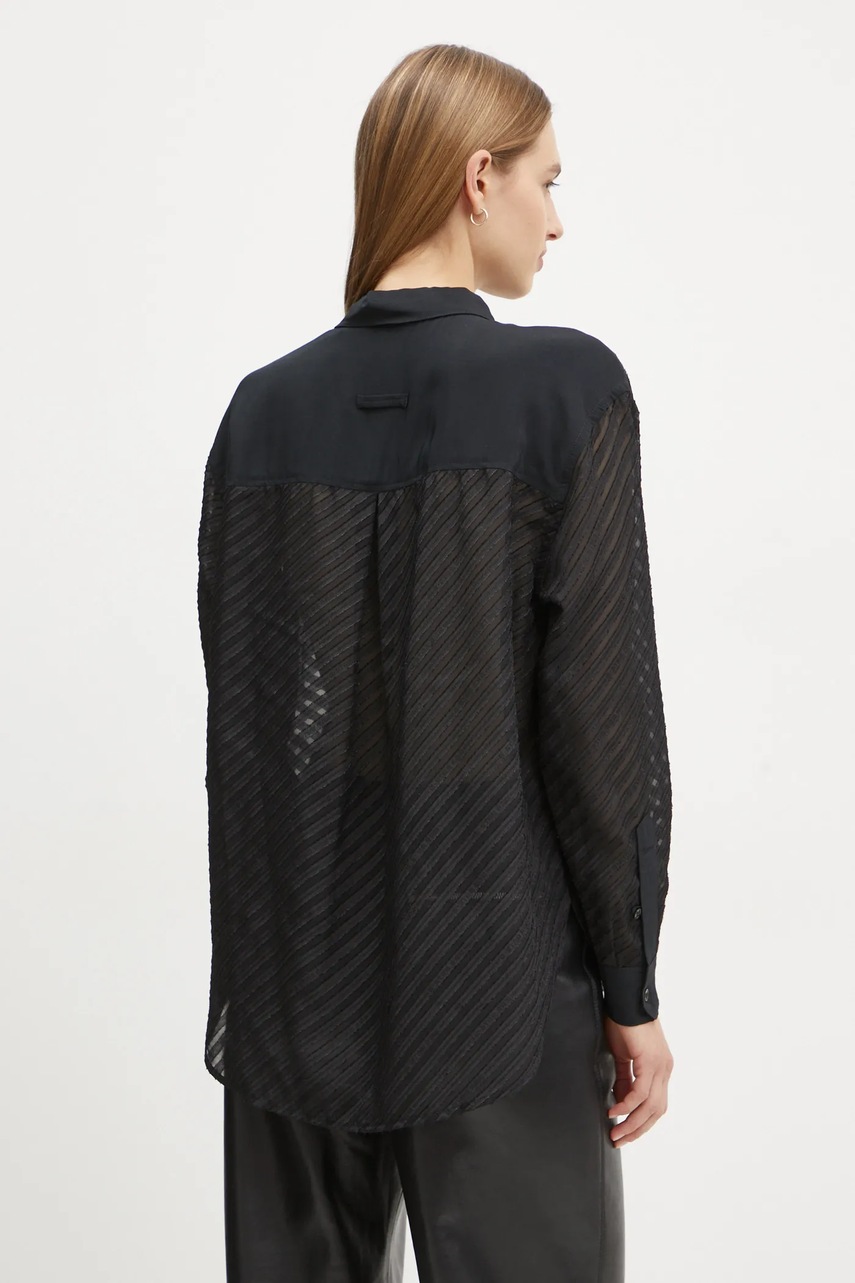 Сорочка G-Star Raw жіноча колір чорний relaxed класичний комір D25406-D404 