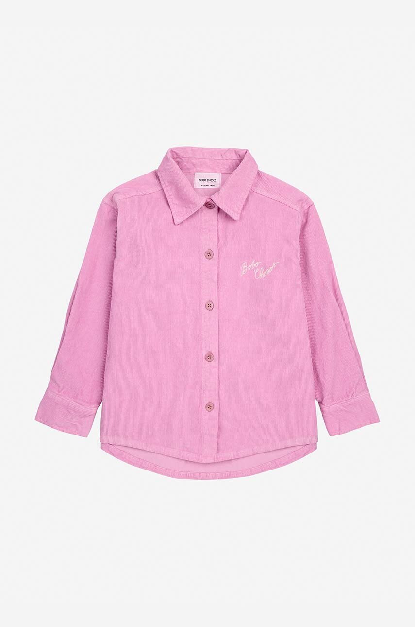 Детская хлопковая рубашка Bobo Choses цвет розовый 224AC032