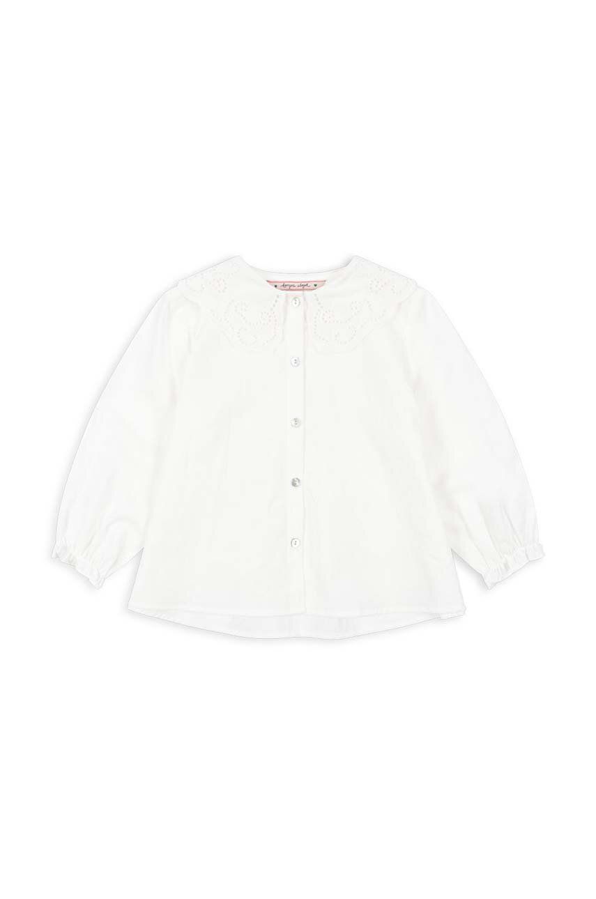 Konges Sløjd camasa de bumbac pentru copii RILO COLLAR SHIRT GOTS culoarea alb, KS101649