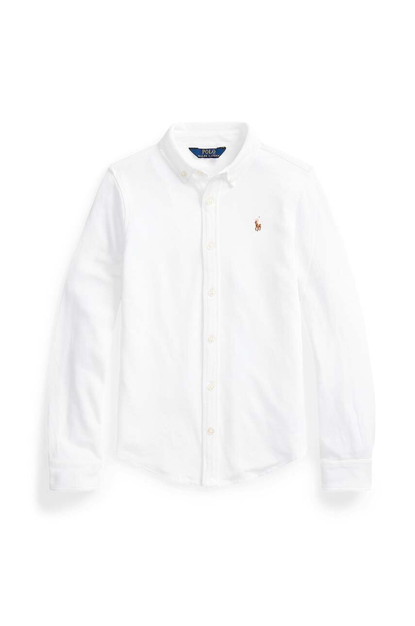 Levně Dětská bavlněná košile Polo Ralph Lauren bílá barva, 313901132002