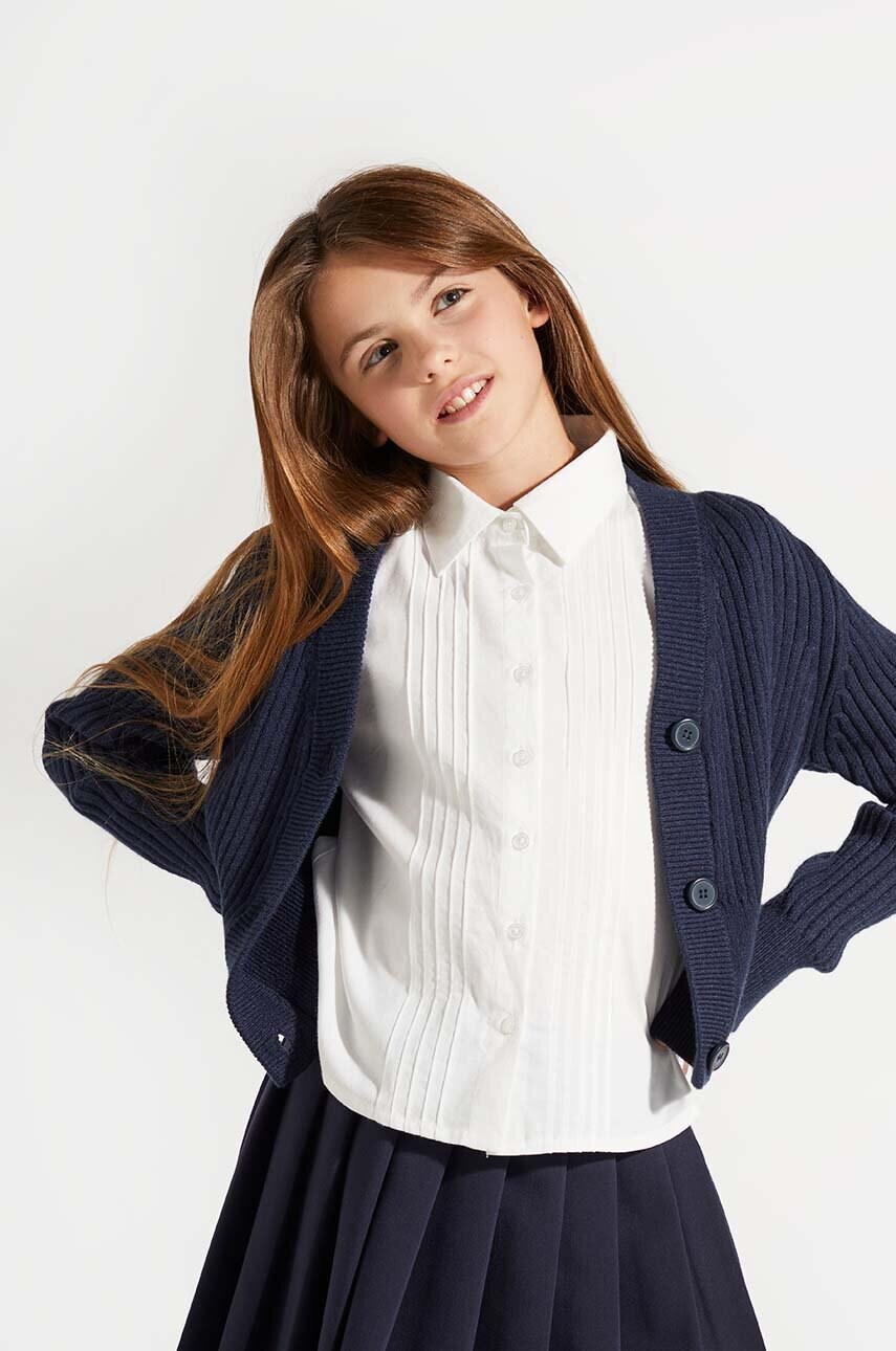 Coccodrillo camasa de bumbac pentru copii culoarea alb, BACK TO SCHOOL GIRL