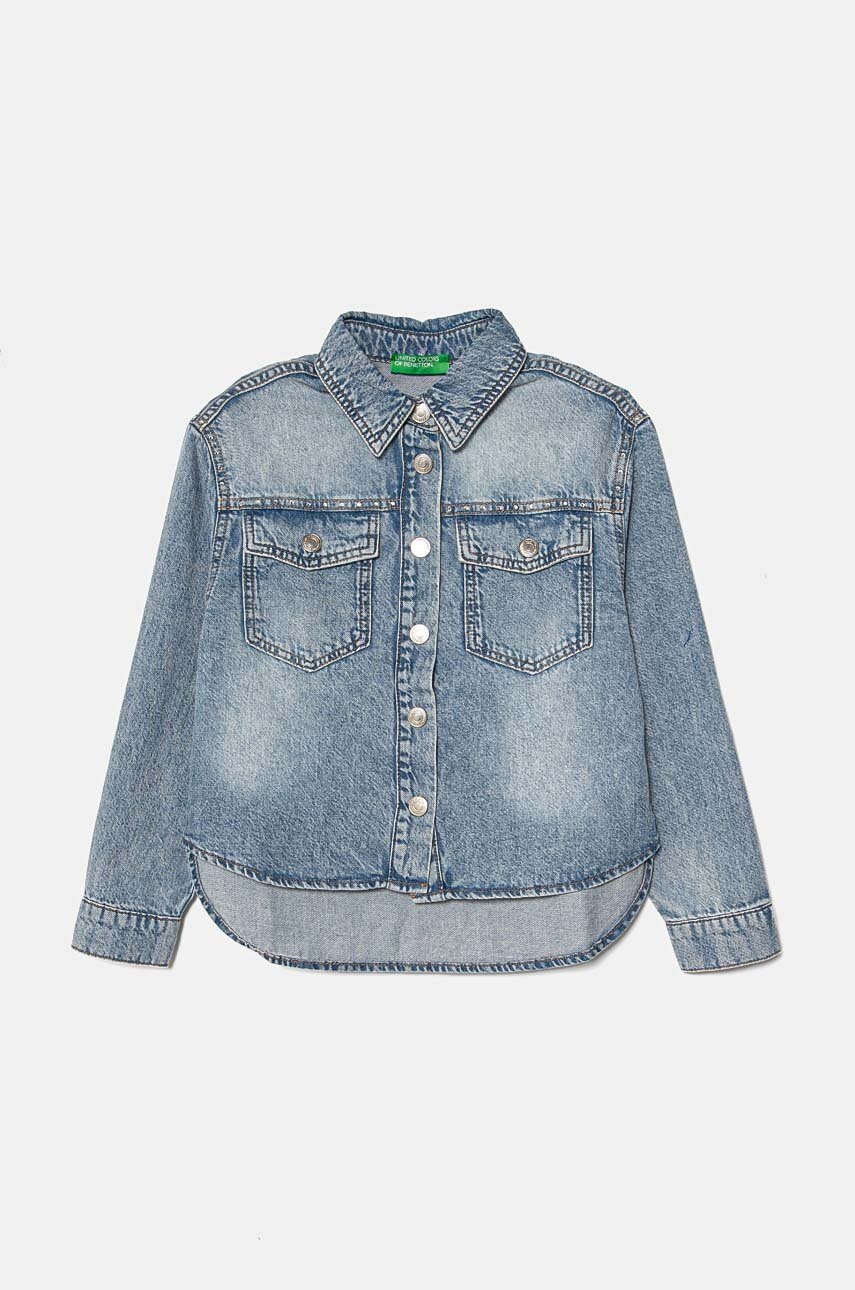 

Детска дънкова риза United Colors of Benetton в синьо 59K4CQ03B, Син