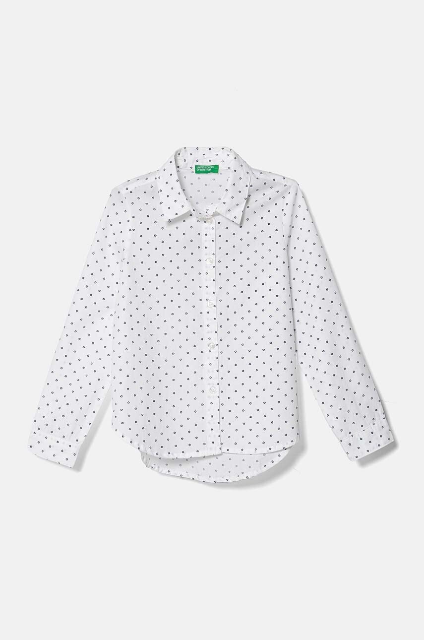 United Colors of Benetton camasa de bumbac pentru copii culoarea alb, 5X9ZCQ03A United Colors of Benetton camasa de bumbac pentru copii culoarea alb, 5X9ZCQ03A