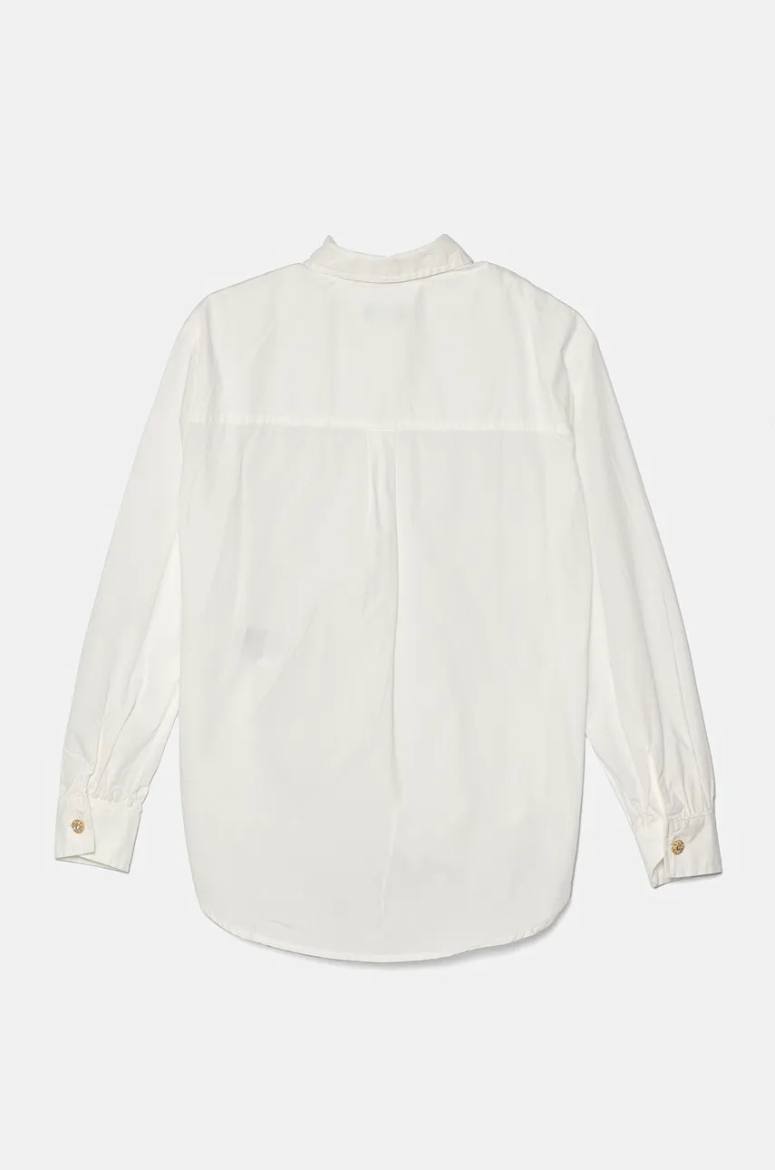 Детская хлопковая рубашка United Colors of Benetton цвет белый 5RHDCQ03O