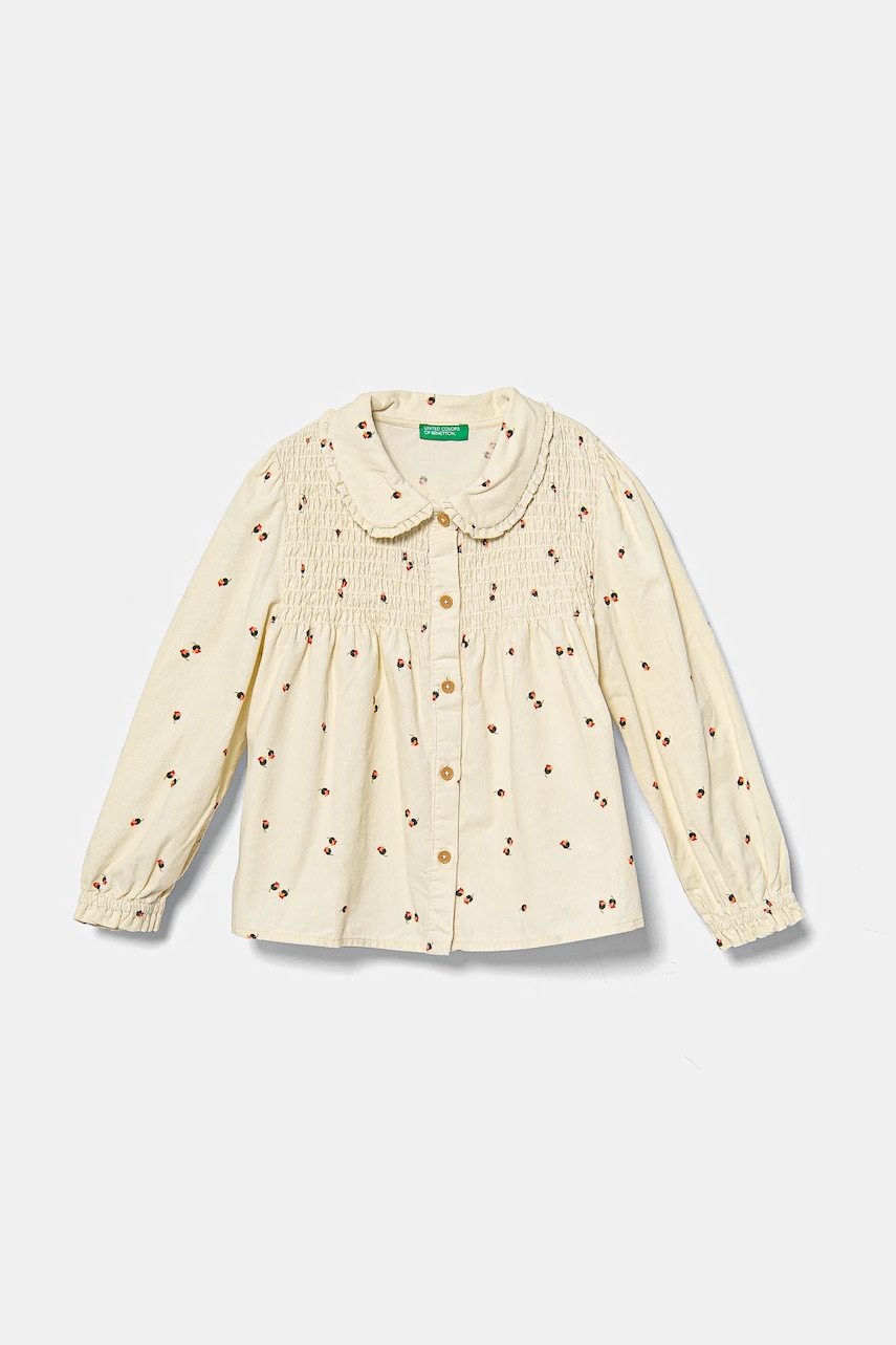 United Colors of Benetton camasa din catifea pentru copii culoarea bej, 50CYGQ02A