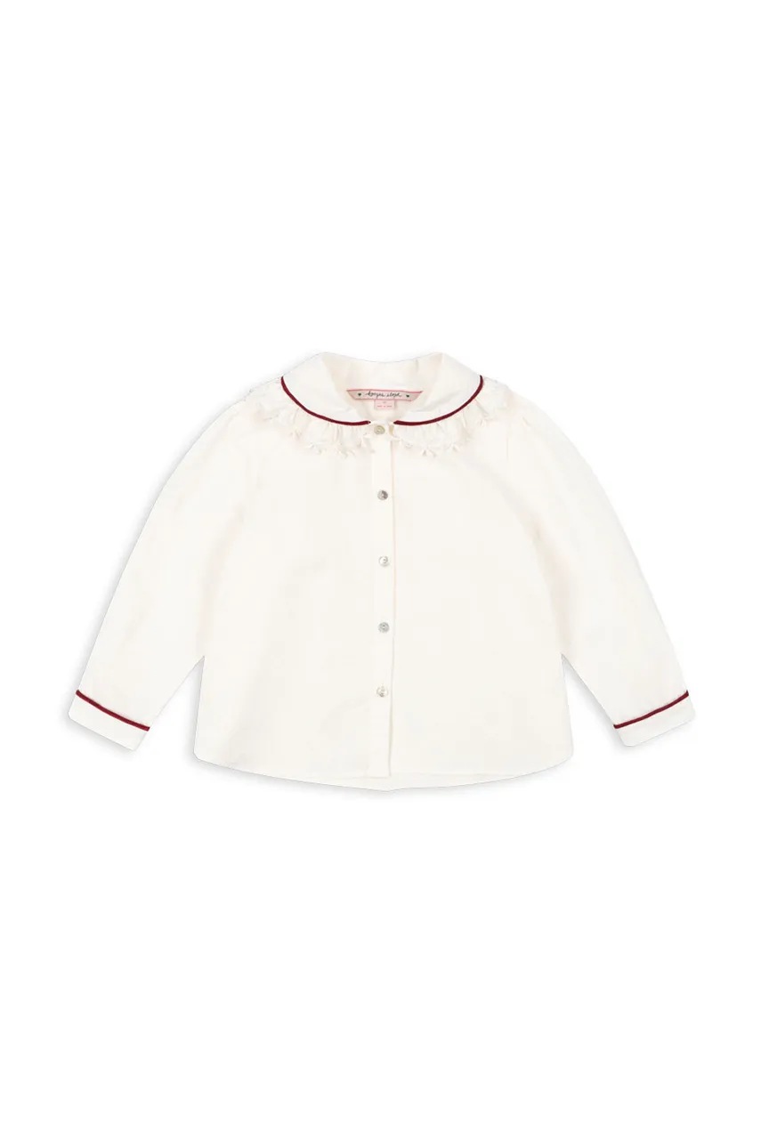 Детская хлопковая рубашка Konges Sløjd RIA SHIRT GOTS цвет белый KS102082