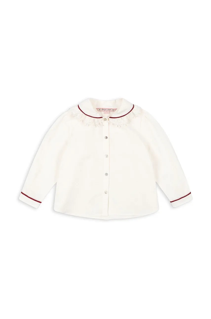 Детская хлопковая рубашка Konges Sløjd RIA SHIRT GOTS цвет белый KS102082 Детская хлопковая рубашка Konges Sløjd RIA SHIRT GOTS цвет белый KS102082