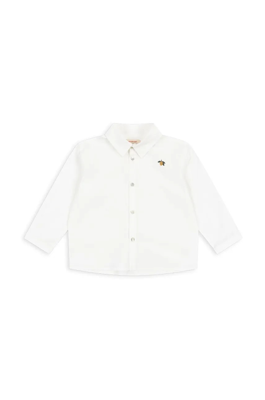 Levně Dětská bavlněná košile Konges Sløjd ROLF SHIRT GOTS bílá barva, KS102088