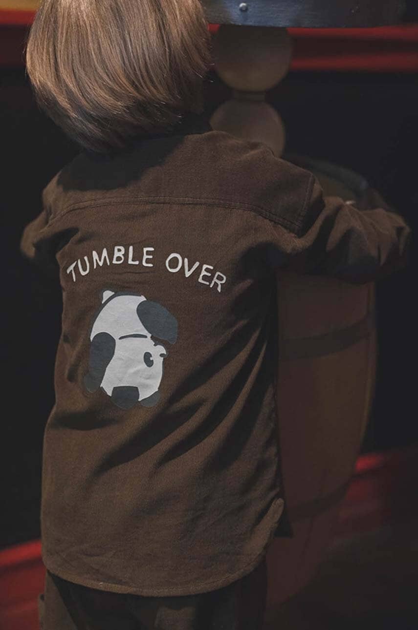That's mine camasa de bumbac pentru copii Frode shirt culoarea maro, 117161