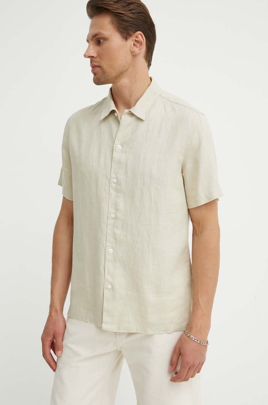 Ľanová košeľa Samsoe Samsoe SAAVAN