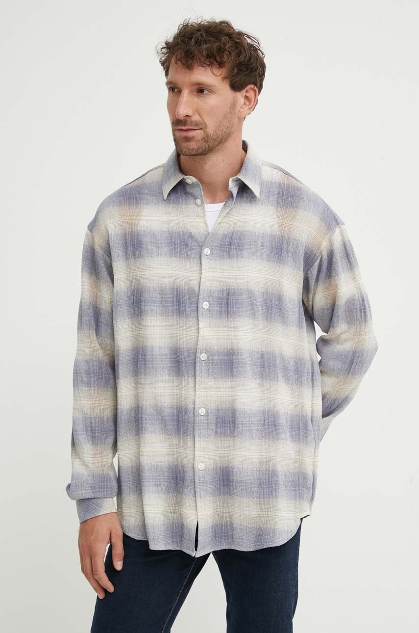 Samsoe Samsoe camasa SALUAN barbati, culoarea bej, cu guler clasic, relaxed, M24200066