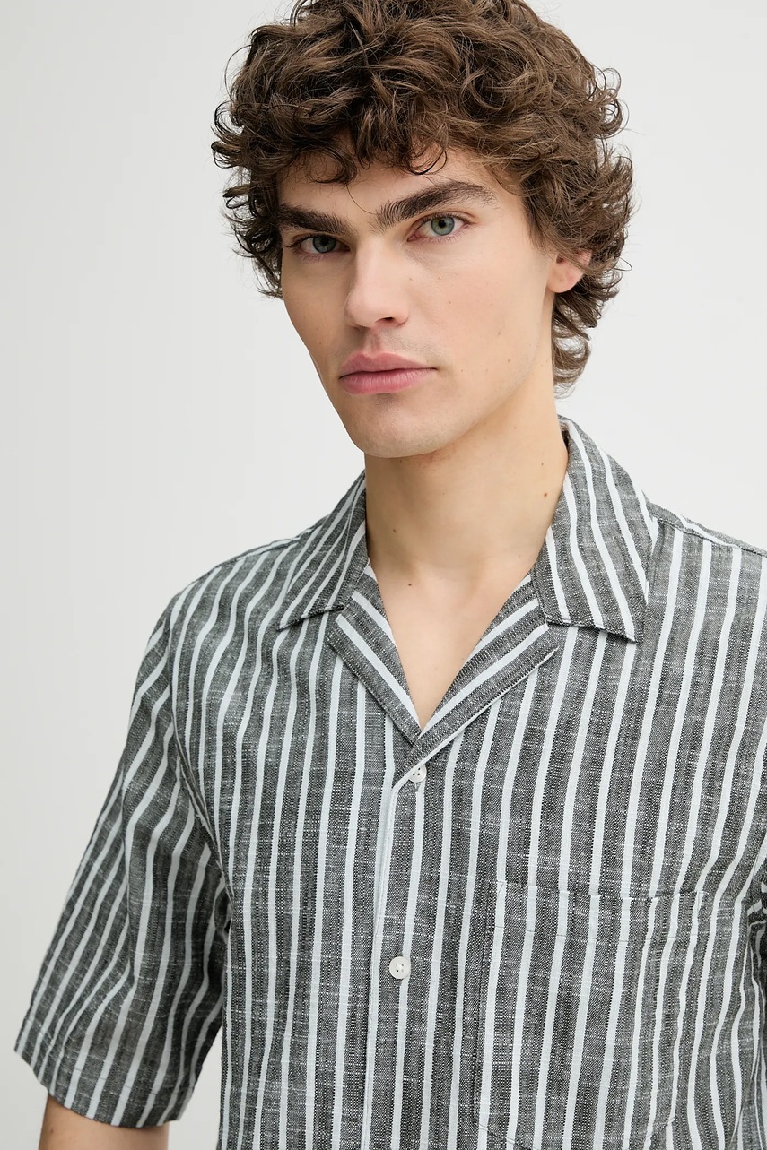 Πουκάμισο με μείγμα από λινό Samsoe Samsoe SAOSCAR φωτογραφία