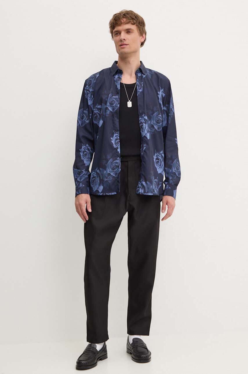 Πουκάμισο Bruuns Bazaar VaniBBGilly χρώμα: ναυτικό μπλε, BBM2402 φωτογραφία