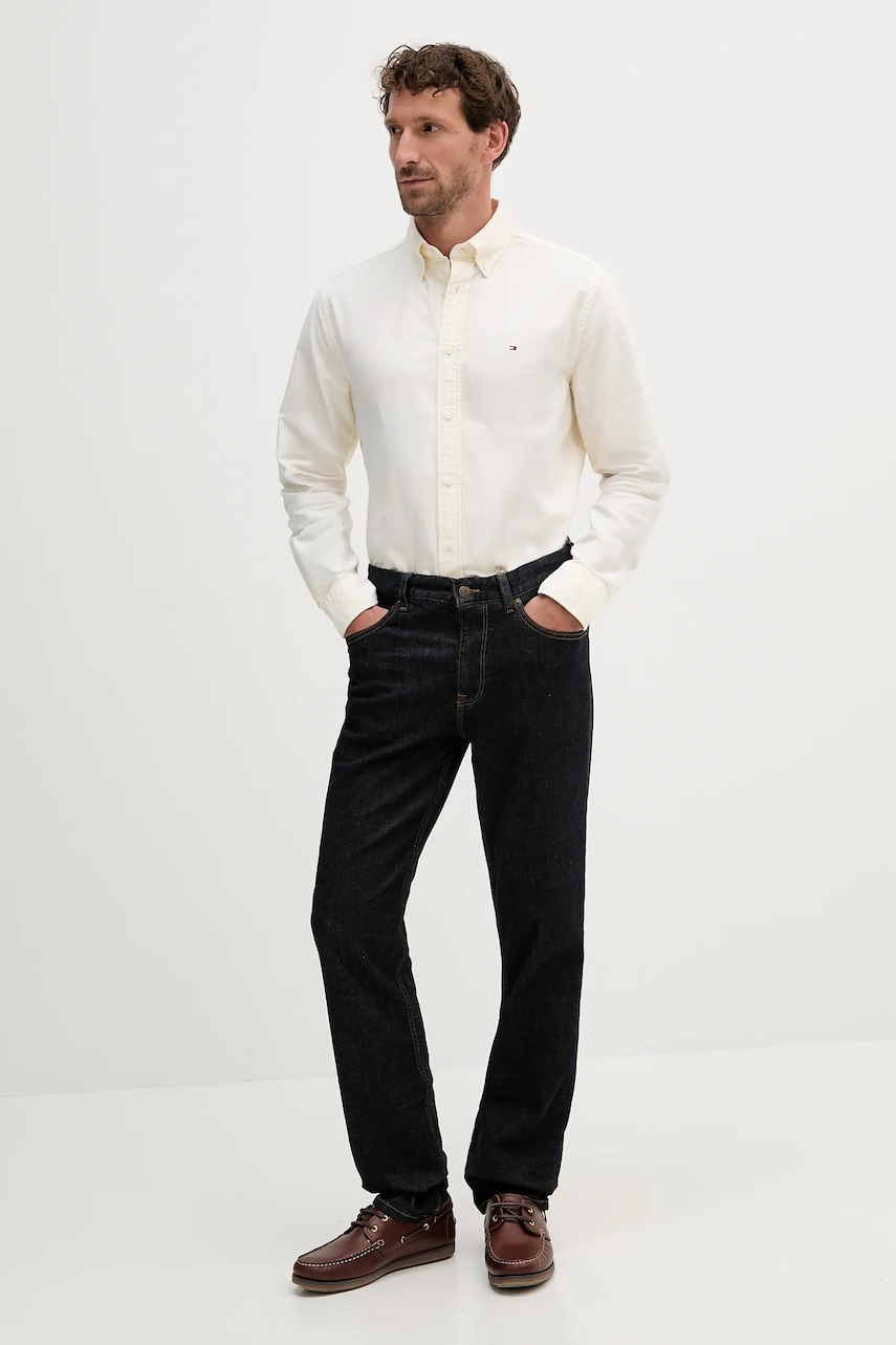 Хлопковая рубашка Tommy Hilfiger regular воротник button-down MW0MW36238 Хлопковая рубашка Tommy Hilfiger regular воротник button-down MW0MW36238