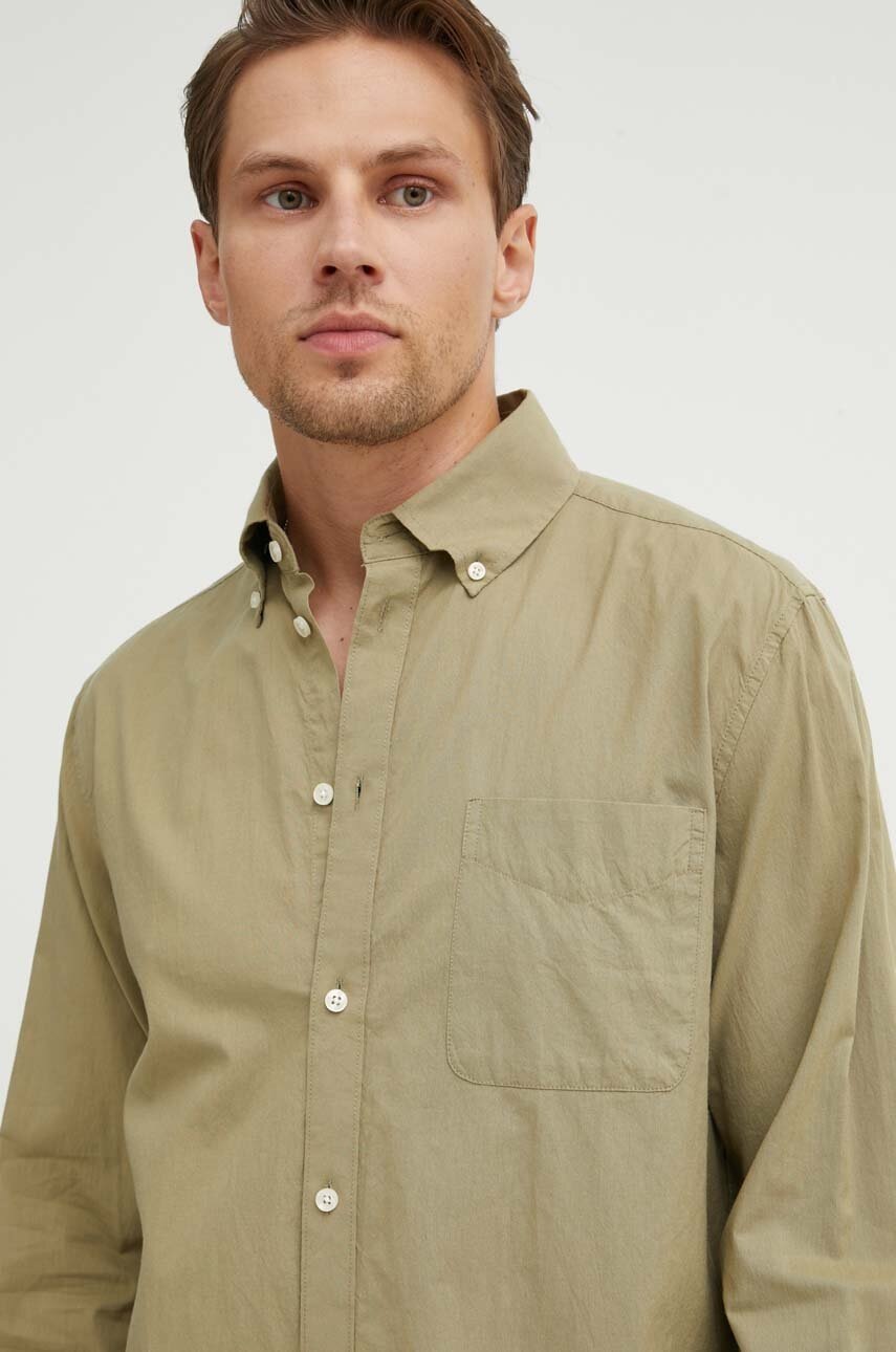 Βαμβακερό πουκάμισο Les Deux ανδρικό, χρώμα: πράσινο, LDM410183 φωτογραφία